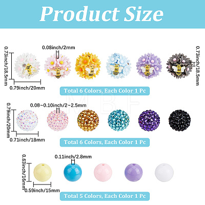 6Pcs 6 Colors Handmade Polymer Clay Beads CLAY-PA0001-47-1