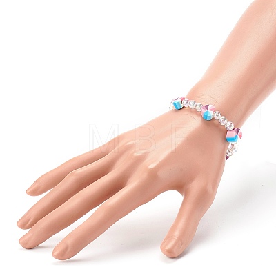 Handmade Polymer Clay Beads Stretch Bracelets for Kids BJEW-JB06325-03-1