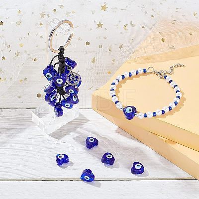  Handmade Evil Eye Lampwork Beads Strands LAMP-NB0001-63-1