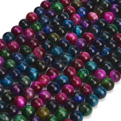 Grade AB Natural Tiger Eye Beads Strands X-G-F591-18-8mm-06-1