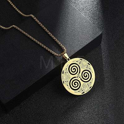 201 Stainless Steel Pendant Necklaces for Man NJEW-Q336-04B-G-1