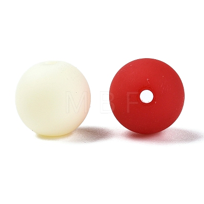 Rubberized Style Imitated Silicone Acrylic Beads MACR-T048-01B-02-1