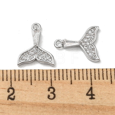 Brass Micro Pave Clear Cubic Zirconia Charms KK-H460-34P-1