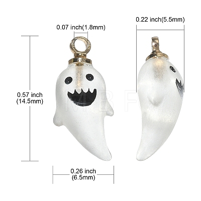10Pcs Halloween Theme Transparent Resin Ghost Charms RESI-CJ0002-94-1