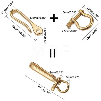Brass S Hook Clasps and Brass Shackles Clasps PH-KK-P001-01-1