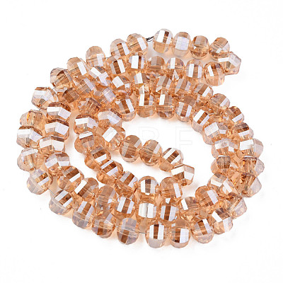 Electroplate Transparent Glass Beads Strands EGLA-N002-31-F05-1