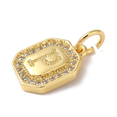 Real 18K Gold Plated Brass Micro Pave Clear Cubic Zirconia Pendants KK-L216-002G-P-1