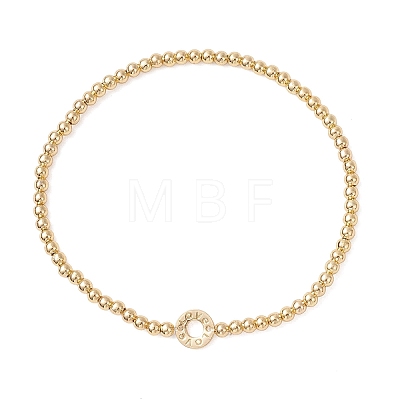Brass Round Beads Stretch Bracelets BJEW-JB12933-1