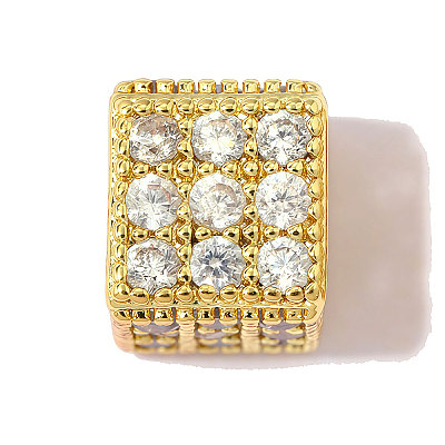 Brass Clear Cubic Zirconia Beads KK-OY001-03G-1