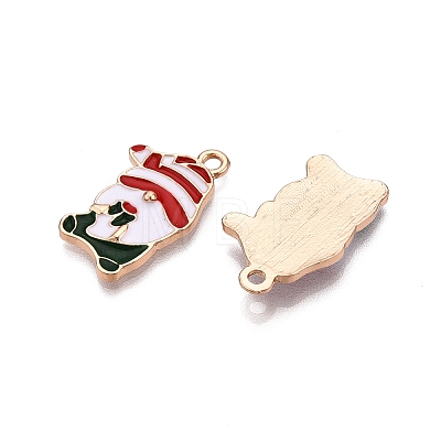 Christmas Theme Rack Plating Alloy Enamel Pendants ENAM-T021-12KCG-1