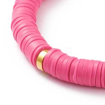 Handmade Polymer Clay Heishi Beads Stretch Bracelets X-BJEW-JB05759-1