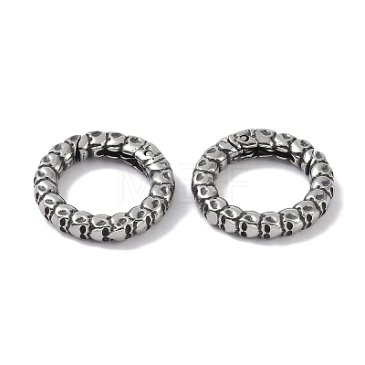 Tibetan Style 316 Surgical Stainless Steel Spring Gate Rings STAS-P362-10B-AS-1