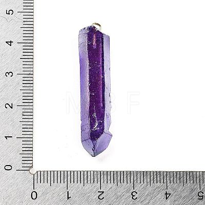 Electroplated Natural Quartz Pendants G-P315-B01-01G-1