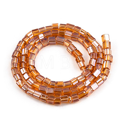 Transparent Electroplate Glass Bead Strands GLAA-N047-08-C09-1