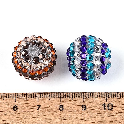Acrylic with Resin Rhinestone Beads OACR-T030-21M-1