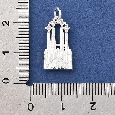 Brass Micro Pave Clear Cubic Zirconia Pendants KK-Z147-15S-1