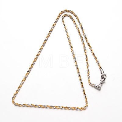 304 Stainless Steel Rope Chain Necklaces NJEW-M124-09GP-1