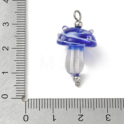 304 Stainless Steel with Handmade Bumpy Lampwork Pendants LA-CBA4231-01C-P-1