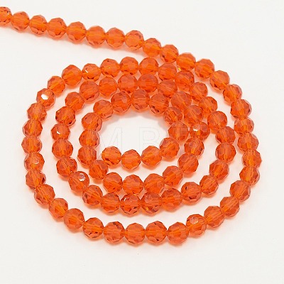 Faceted(32 Facets) Round Glass Beads Strands X-EGLA-J042-4mm-18-1