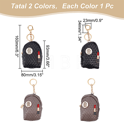 WADORN 2Pcs 2 Colors PU Leather Mini Coin Bag for Women KEYC-WR0001-45A-1