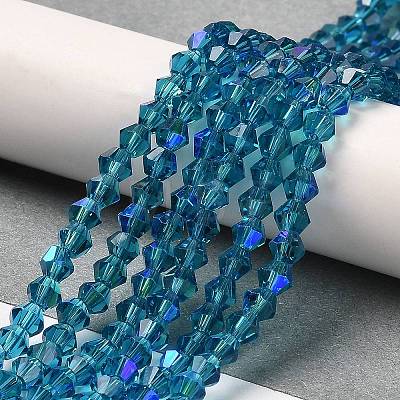 Transparent Electroplate Glass Beads Strands EGLA-A039-T3mm-L01-1