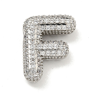 Platinum Plated Brass Micro Pave Cubic Zirconia Pendants KK-L073-001P-F-1