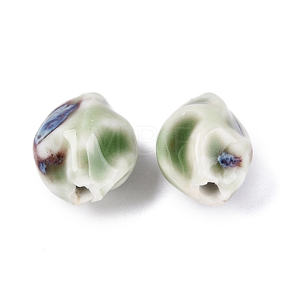 Vintage Handmade Porcelain Wrinkle Beads PORC-Q006-09C-1