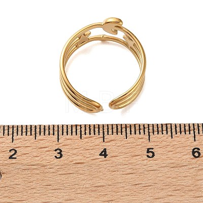 304 Stainless Steel Cuff Open Rings SA-CBAD22F-01G-F-1