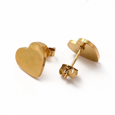 Matching Heart Couple Pendant Necklaces & Stud Earrings SJEW-E045-08GP-1