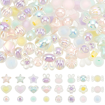 200Pcs 25 Styles Mixed Styles Acrylic Beads TACR-ME0001-10-1
