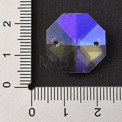 Electroplated Glass Rhinestone Connector Charms EGLA-Z007-01A-1