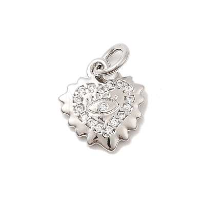 Brass Micro Pave Cubic Zirconia Charms KK-C139-25A-P-1