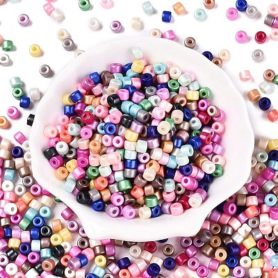 Baking Paint Pearlized Glass Seed Beads SEED-T008-03-1