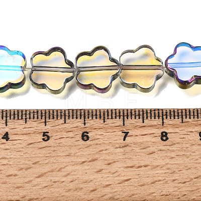 Electroplated Transparent Glass Beads Strands GL-CBA98F0-07E-1