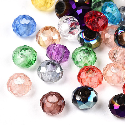 Mixed Faceted Rondelle Glass Beads X-GLAA-R143-8mm-M-1