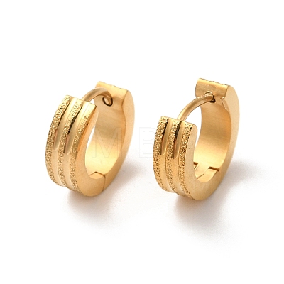 Ion Plating(IP) 304 Stainless Steel Grooved Hoop Earrings EJEW-P255-05G-1