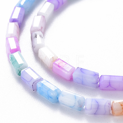 Opaque Baking Painted Crackle Glass Beads Strands X-EGLA-T008-18I-1