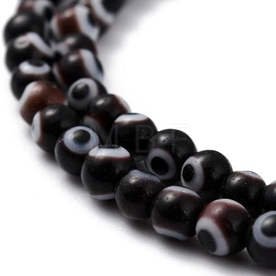 Handmade Evil Eye Lampwork Round Bead Strands LAMP-L055-4mm-08-1