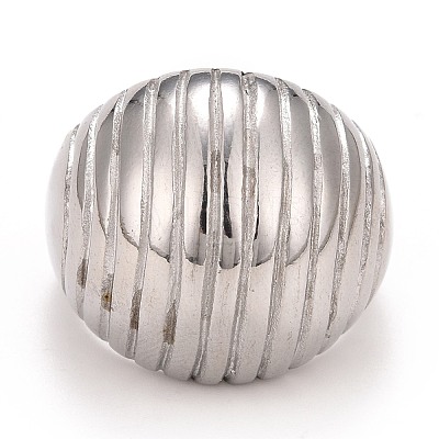 304 Stainless Steel Chunky Dome Finger Ring RJEW-B040-01B-P-1