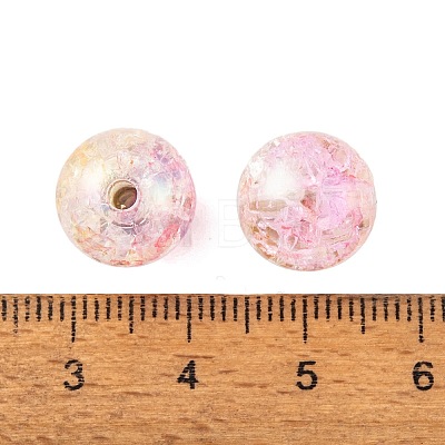 UV Plating Rainbow Iridescent Acrylic Crackl Beads PACR-C009-02G-1