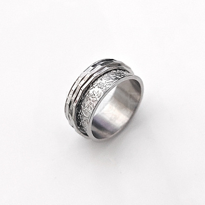 Retro Rotatable 304 Stainless Steel Finger Rings FS-WG84C22-47-1