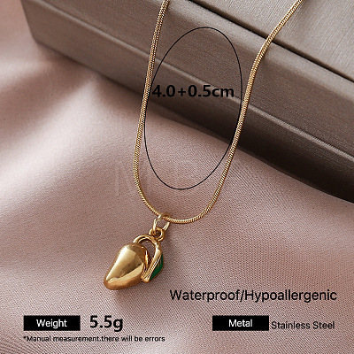 Vintage 304 Stainless Steel Enamel Pendant Round Snake Chain Necklaces for Women QH4448-3-1