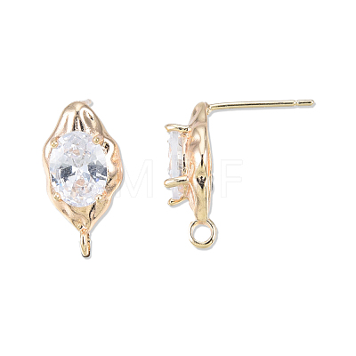 Brass Stud Earring Findings KK-N232-434LG-1