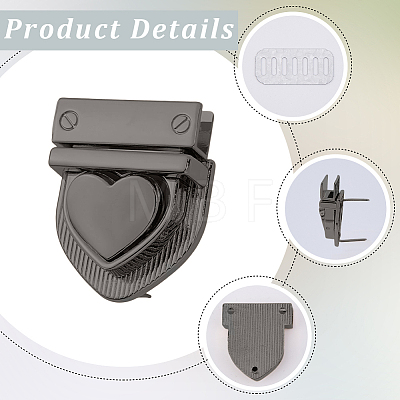 Heart Zinc Alloy Purse Locks AJEW-CP0011-65-1
