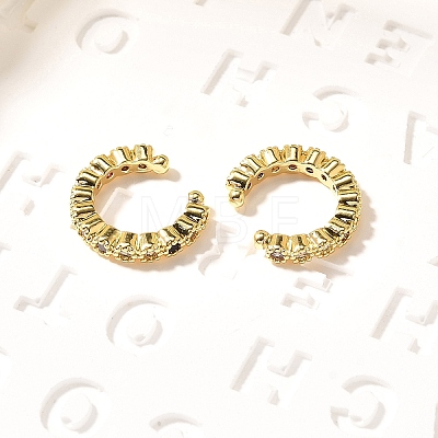 Brass Micro Pave Cubic Zirconia Cuff Earrings ZIRC-H109-06G-1