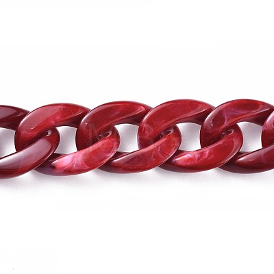 Acrylic Curb Chains X-AJEW-JB00505-02-1