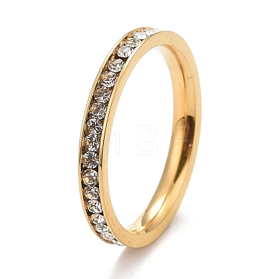 304 Stainless Steel Rhinestone Rings STAS-D178-01G-02-1
