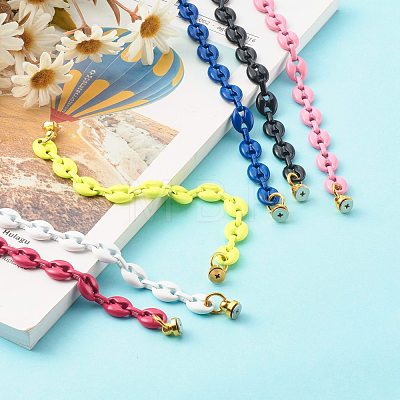 Alloy Coffee Bean Chain Phone Case Chain HJEW-JM00482-1