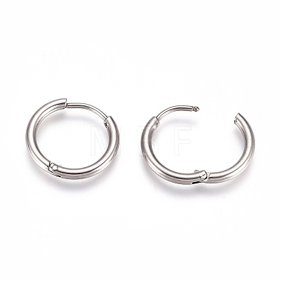 304 Stainless Steel Huggie Hoop Earrings EJEW-G272-02-12mm-P-1