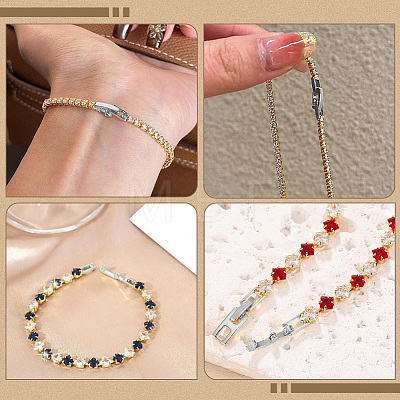 4Pcs 4 Styles 304 Stainless Steel Watch Band Clasps STAS-BBC0011-16A-1